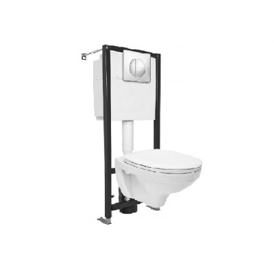 SET Унитаз подвесной с инсталляцией Cersanit Delfi+Black